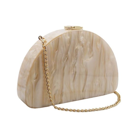 Acrylic Handbag Semi-Circular Unique Pattern Shell Bag Crossbody C c: - Picture 1 of 6